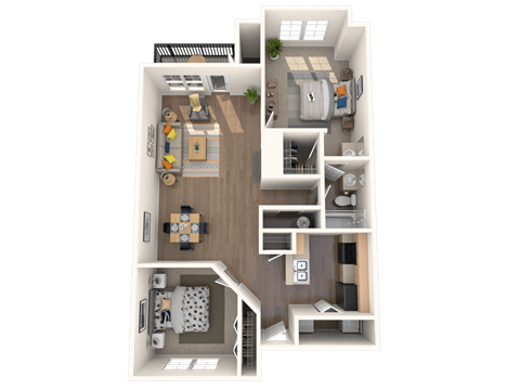 2 bedroom 1 bathroom floorplan